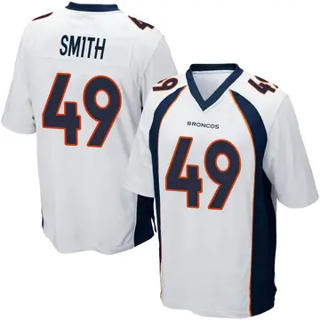 Dennis Smith Signed Denver Broncos White Home Jersey (JSA COA) 6xPro Bowl  Safety