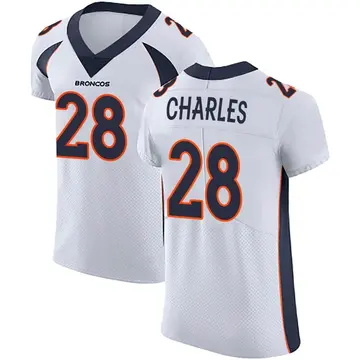 Denver Broncos Nike Road Game Jersey - White - Dalton Risner - Mens