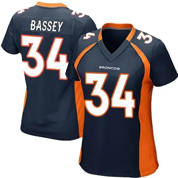 Essang Bassey Youth Nike Navy Denver Broncos Game Custom Jersey Size: Extra Large